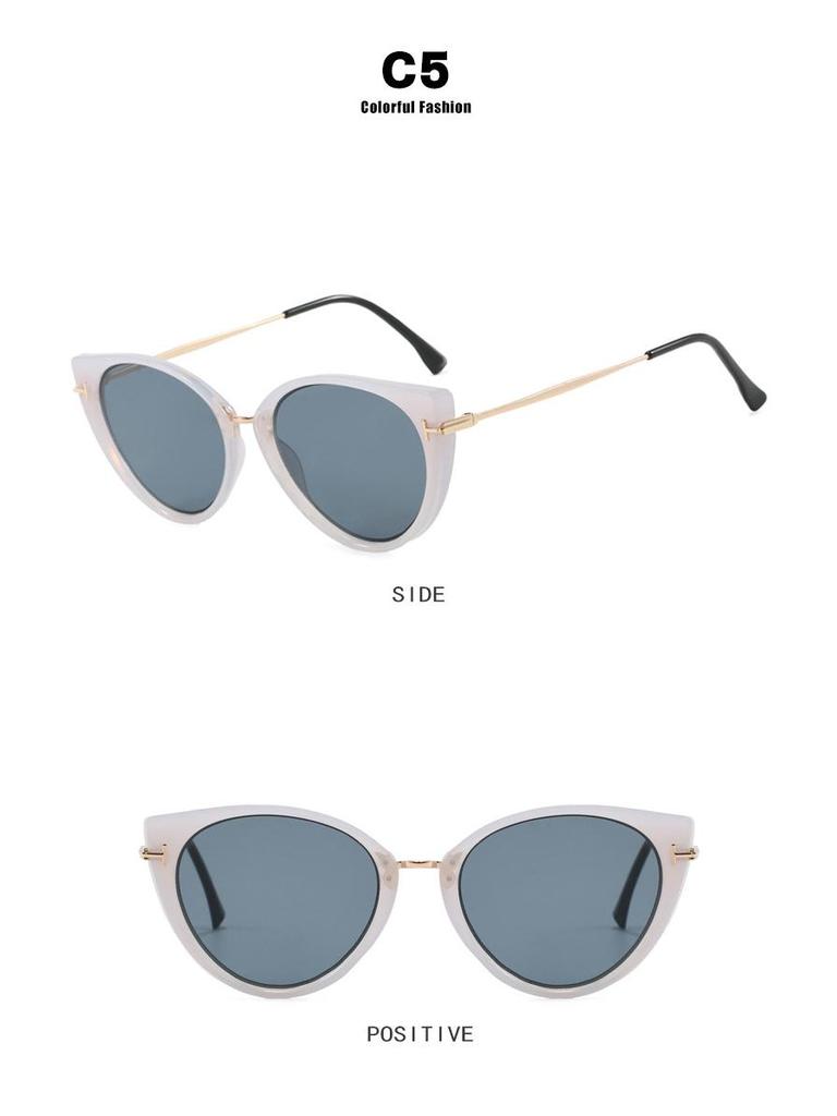 Gafas de Sol para Mujer 2025 con Forma de T Estilo Retro Ojo de Gato Protección UV