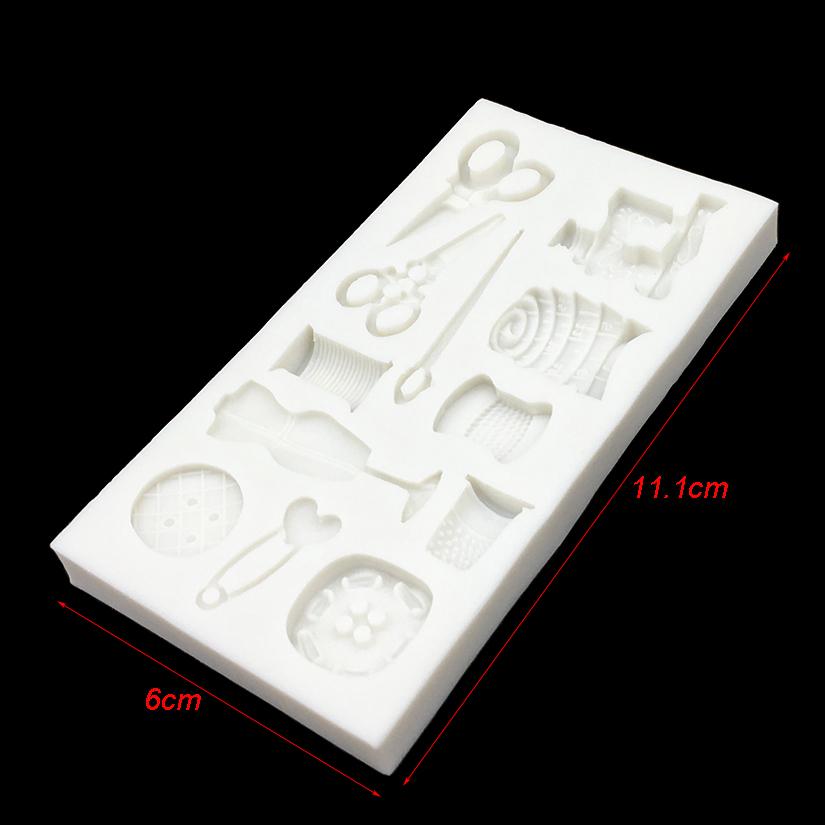 Sewing Machine Scissors Button Silicone Mold Sugarcraft Cupcake Baking Mold Fondant Cake Decorating Tools