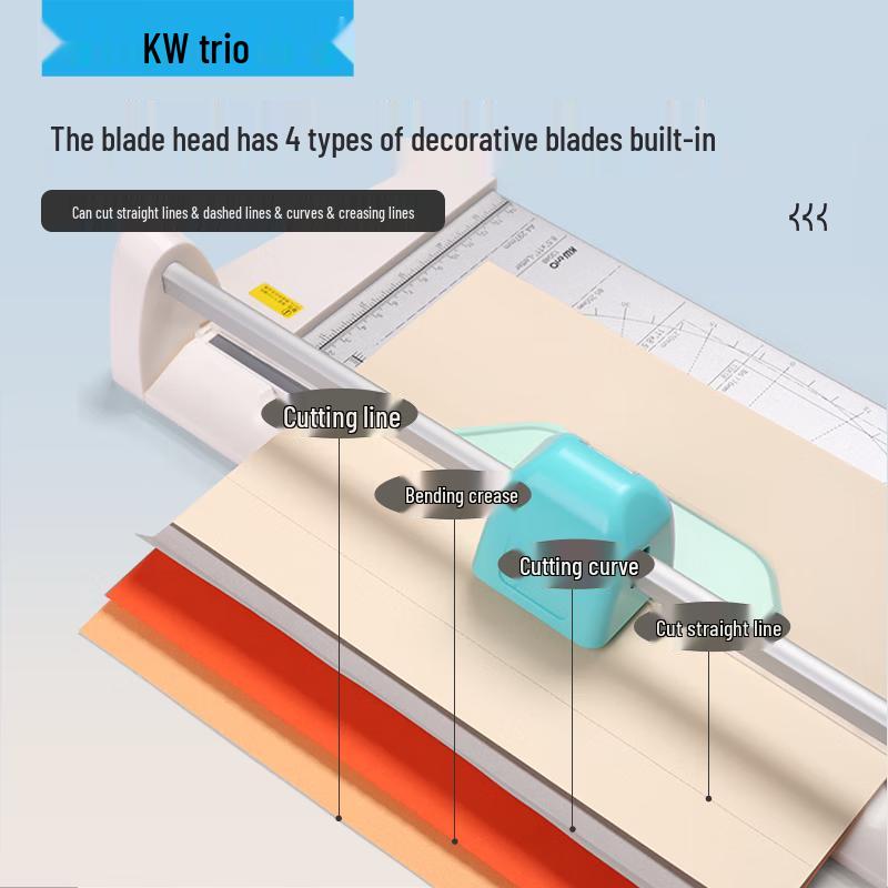 KW-triO A3 Multi-function 4-in-1 Rotary Paper Trimmer CN Plug (adapter Included)