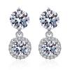 Temperament Bridal Pair Micro Super Flash Zircon Pair Earrings