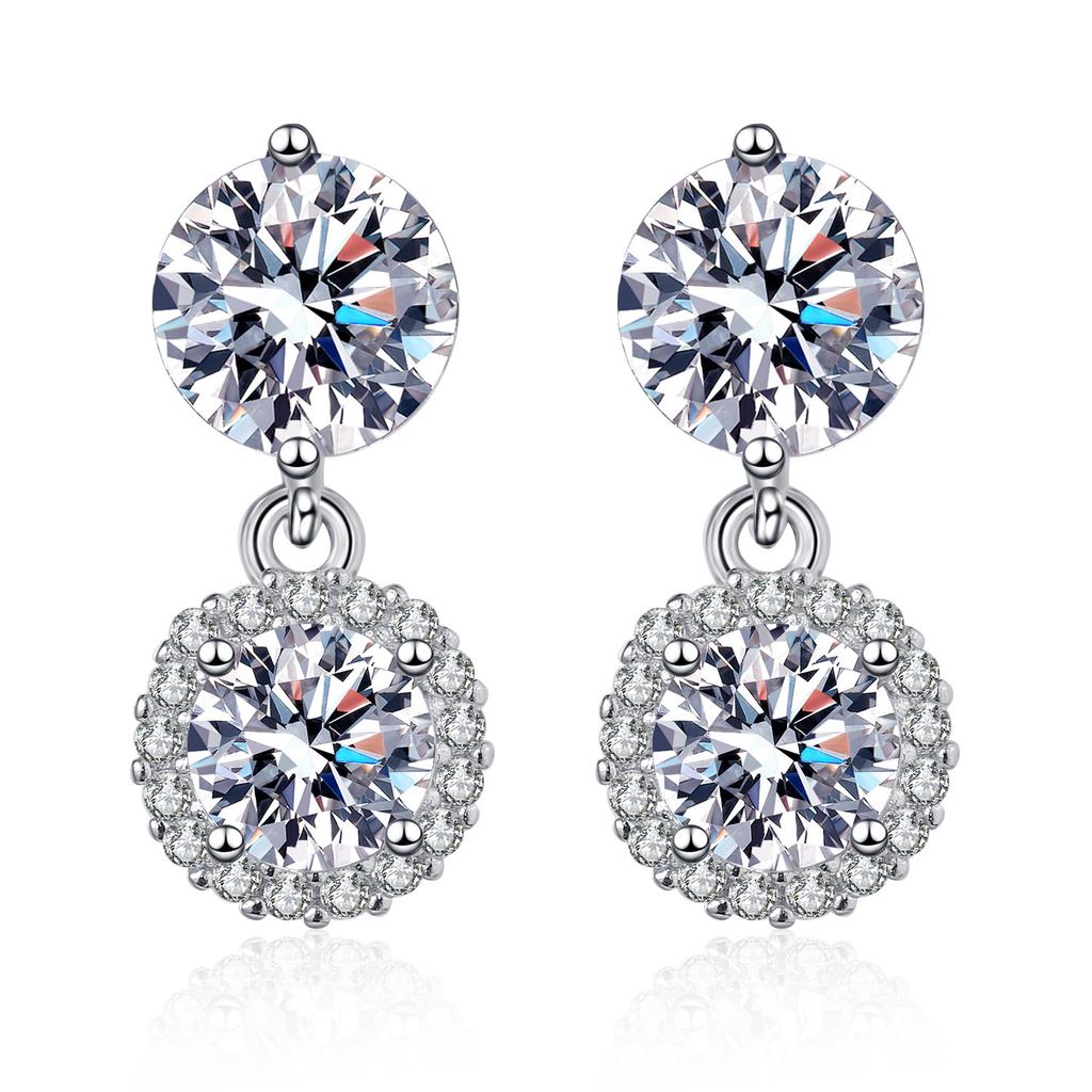 Temperament Bridal Pair Micro Super Flash Zircon Pair Earrings
