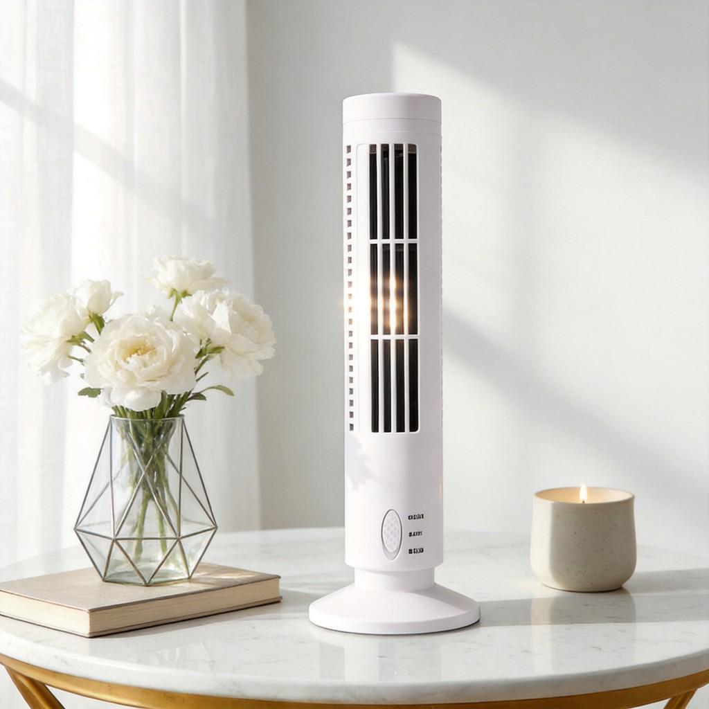 Mini-Turmventilator mit augenschonendem LED-Licht und Stromversorgung für Studenten