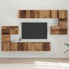 Wall Mounted TV Cabinet Set 10 pcs Reclaimed Wood Effect Particleboard