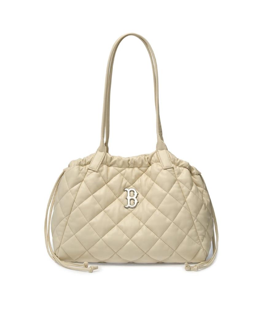 Mlb Basic Quilted Pu Tote Bag Bos (Cream)