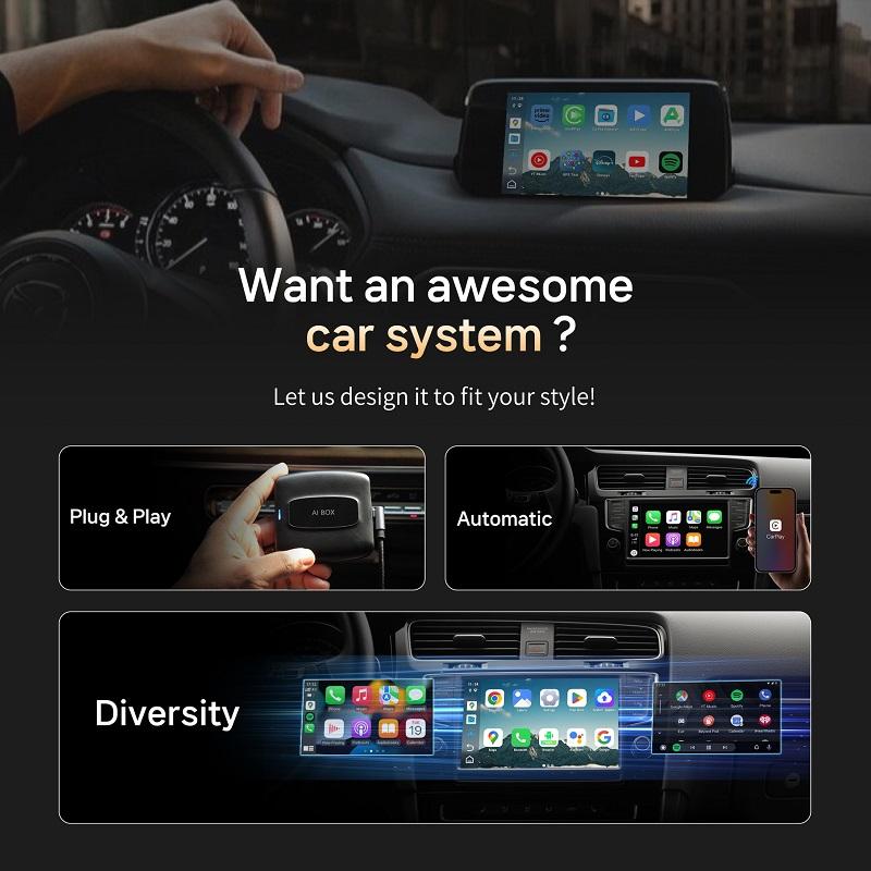 Smart Aibox Car Wireless CarPlay Adapter Wired to Wireless Plug and Play CarPlay Box