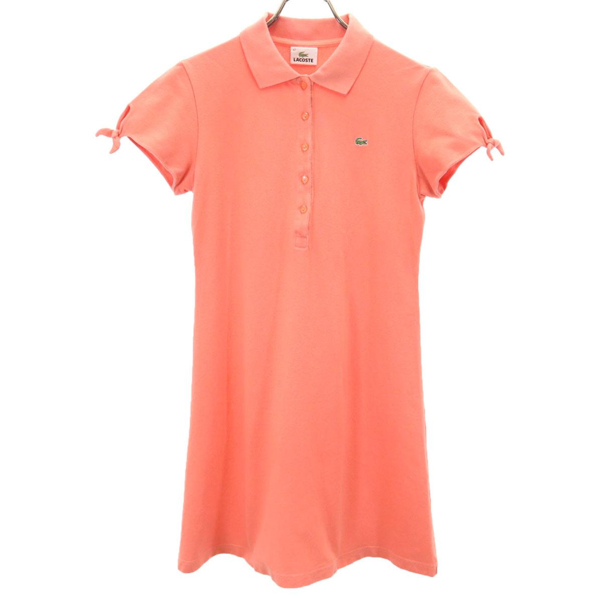 

LACOSTE made in Japan Short sleeve Polo one piece 42 Kanoko fabric Women Used