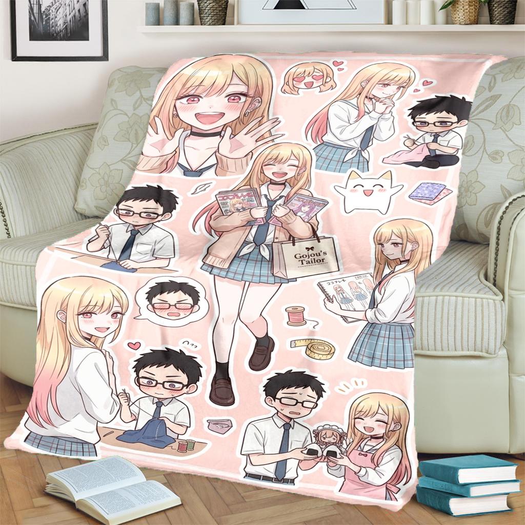 My Dress-Up Darling Print Flannel Blanket Warm for Bedrooms, Beds, Sofas, Chairs, Travel, Picnics Comfortable-kwq150