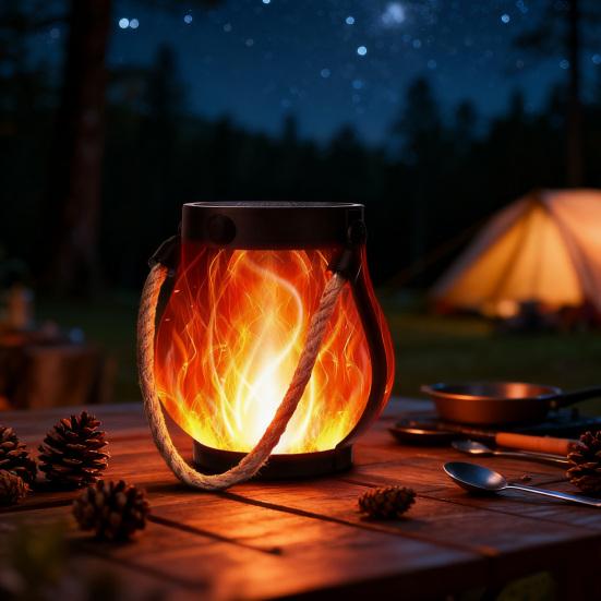 Weihnachtsflammenlaterne Seil LED Lichterkette mit automatischer Ein/Aus-Funktion Wasserdichte Outdoor-Hängelaterne für Camping Gartenparty