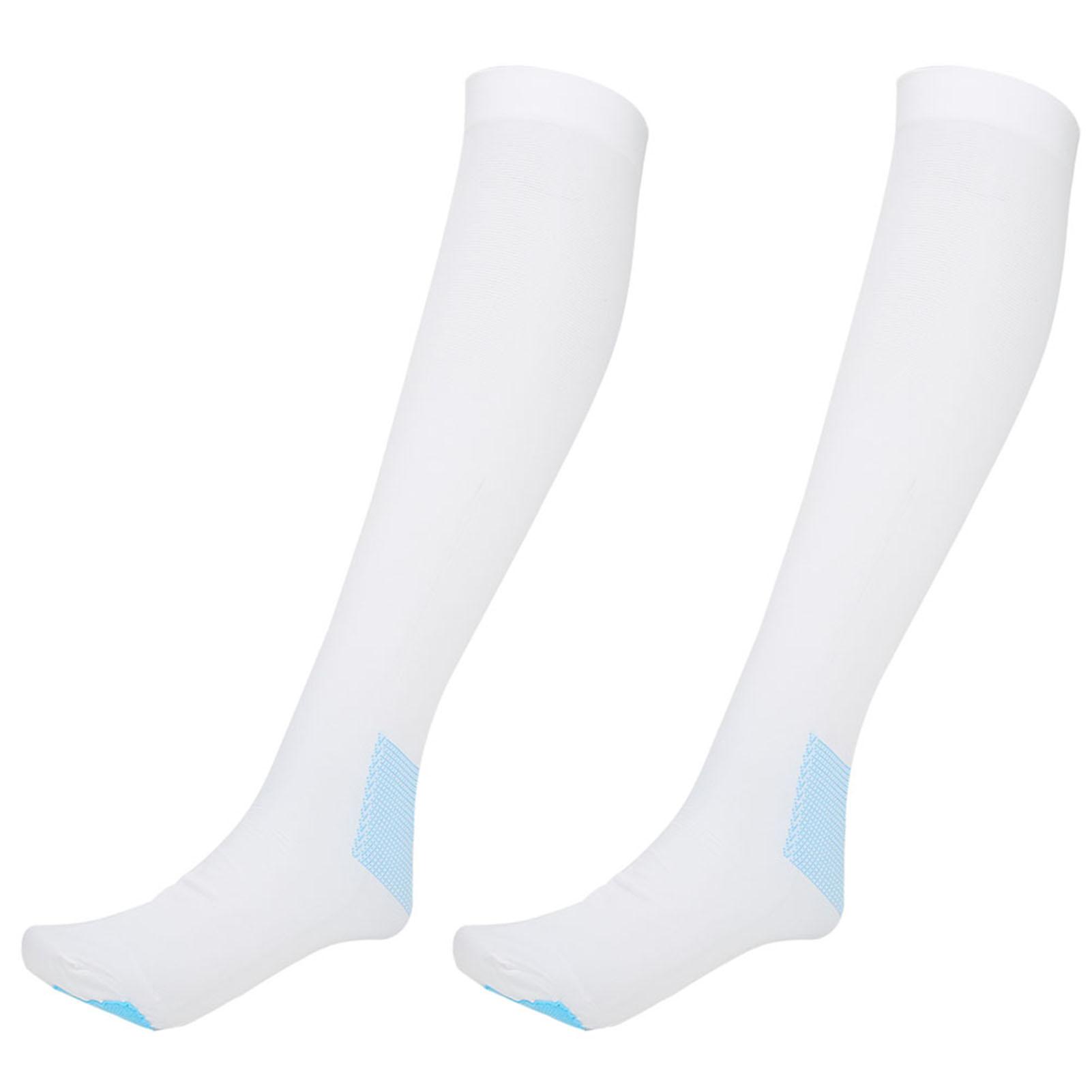 

Compression Knee High Socks Varicose Veins Socks with Inspect Toe Hole(White M)
