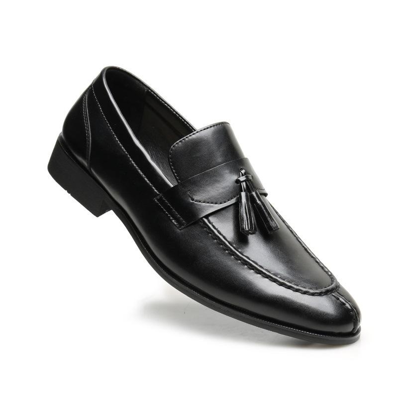 

[Заказ может быть обработан] Новые кожаные туфли с бахромой мужские повседневные лоферы однотонные туфли-дуду на одной педали 38 чёрный