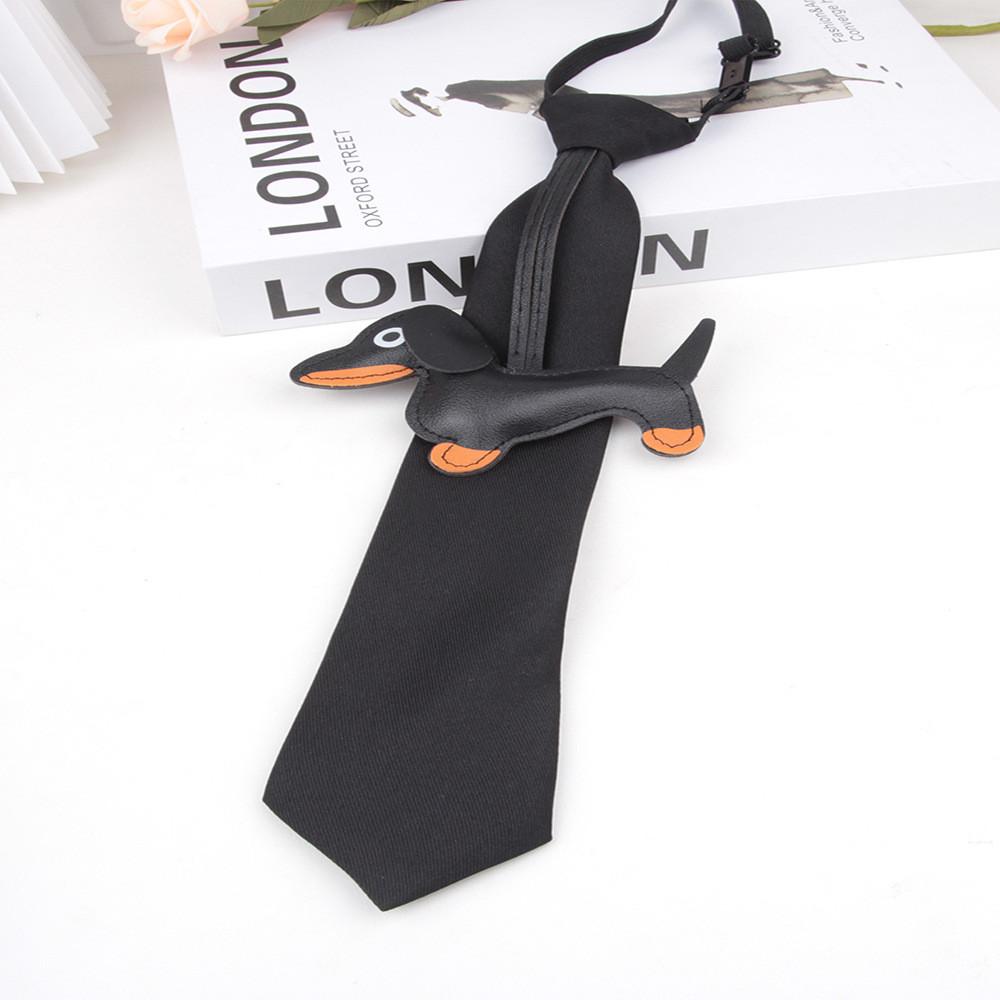 Dog Cartoon Necktie With Butterfly Knot For Casual Wear And Gift For Adults