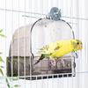 Practical Wall Mount Bird Shower Box Drawer Style Anti-Slip Parakeet Bathing Tub Hanging Plastic Bird Bath Box Pet Cage
