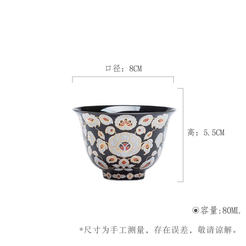 TLAKEHO Night Banquet Ceramic Master Teacup