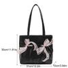 Fashion Solid Color Lace Bow Tote Bag Large Capacity Temperament Underarm Shoulder Bag Popular Trendy Commuting Bag Ladies