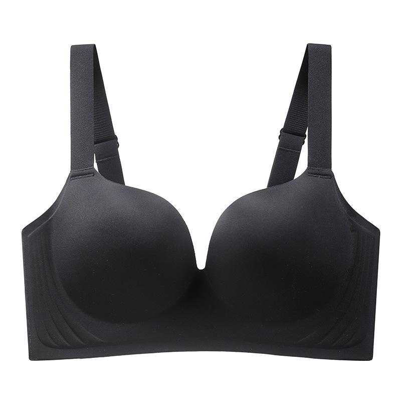Large Size Smooth Surface Bra for Women Seamless Bra Double Breasted Slim Gathered and Adjusted Bra