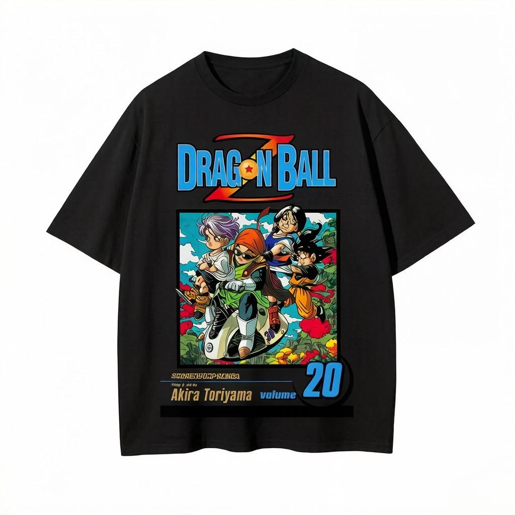 Мужская футболка Японское аниме Dragon Ball Принт Футболка Harley Cooku Хлопковая футболка Поп Уличный стиль Топ с коротким рукавом S