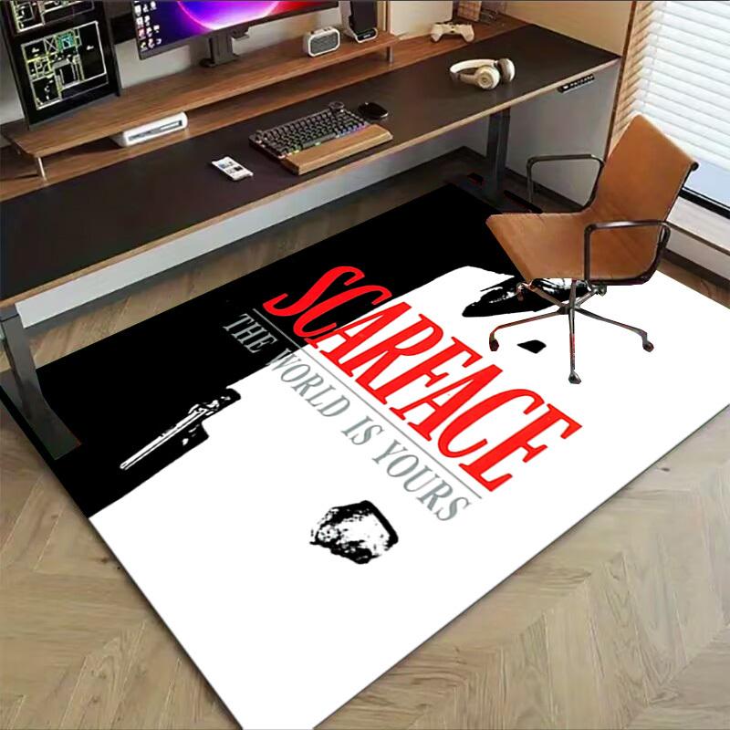 

1pc Scarface The World Is Yours Home Office, Durable Polyester Floor Mat with Easy, Office Decor, Urban Style, Nonslip Backing 100cm by 120cm