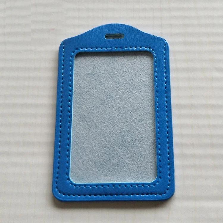 PU Leather Card Sleeve Women ID Badge Case Clear Bank Credit Card Badge Holder Bags School Student Bus Card Cover