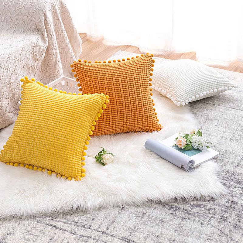 large pom pom pillows