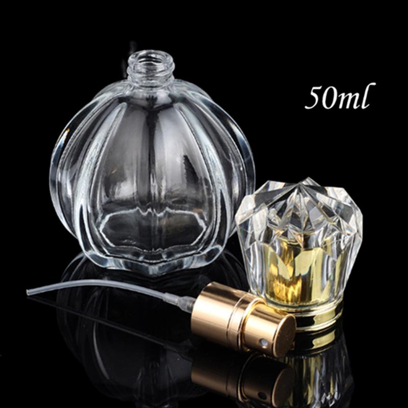 50Ml Clear Glass Perfume Bottle Travel Portable Refillable Spray Bottle Cosmetic Sample Dispensing Container Empty Bottle