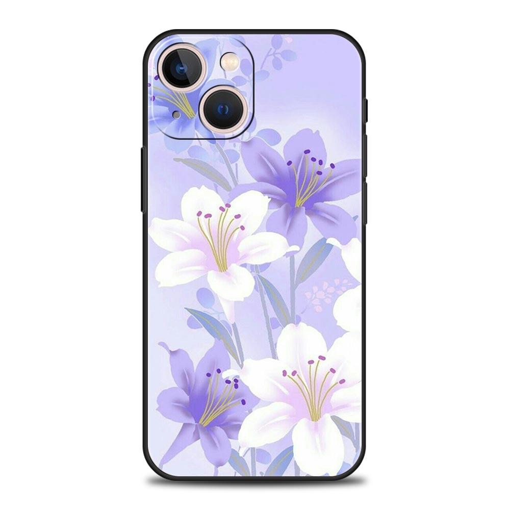 Beauty Flowers Leaves Luxury Phone Case For iPhone 13 15 14 12 Mini 11 Pro MAX XR X SE XS 7 8 Plus Silicone Protection Cover