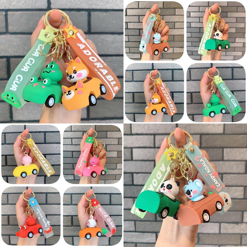 Cartoon Animal Friction Cars Keychain Charming Gifts For All Ages**
