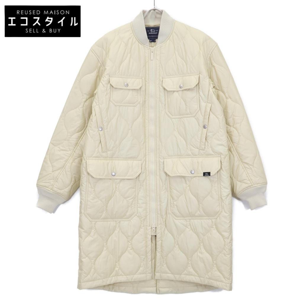 Woolrich WJOU0103 Ivory Quilted Ribbed Color Padded Coat Coat S IvoryUsed