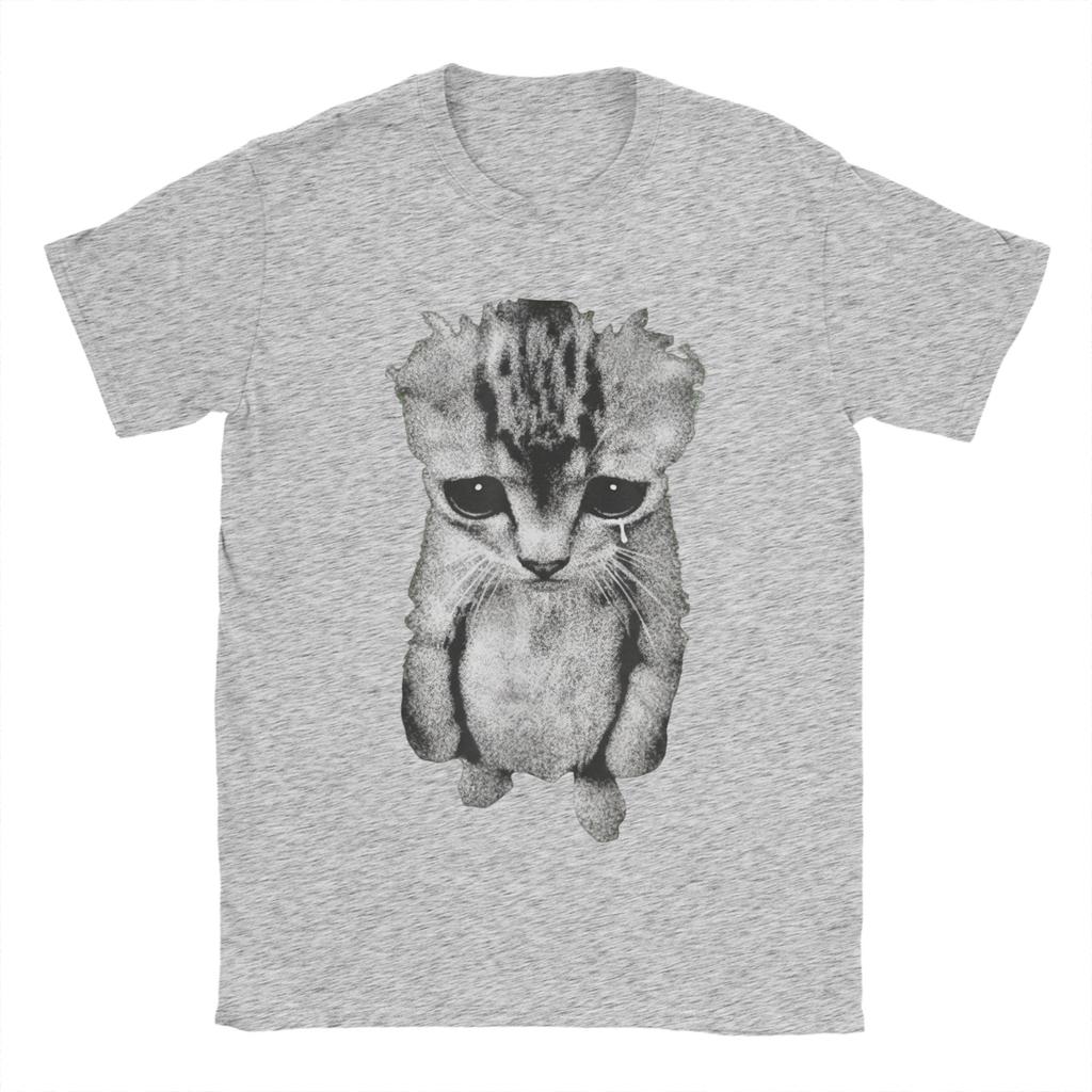El Gato Munchkin Kitten Funny Sad Crying Cat Meme Cat Lovers T Shirt T Shirts Men 100 Cotton Plus Size Tees Short Sleeve Tops