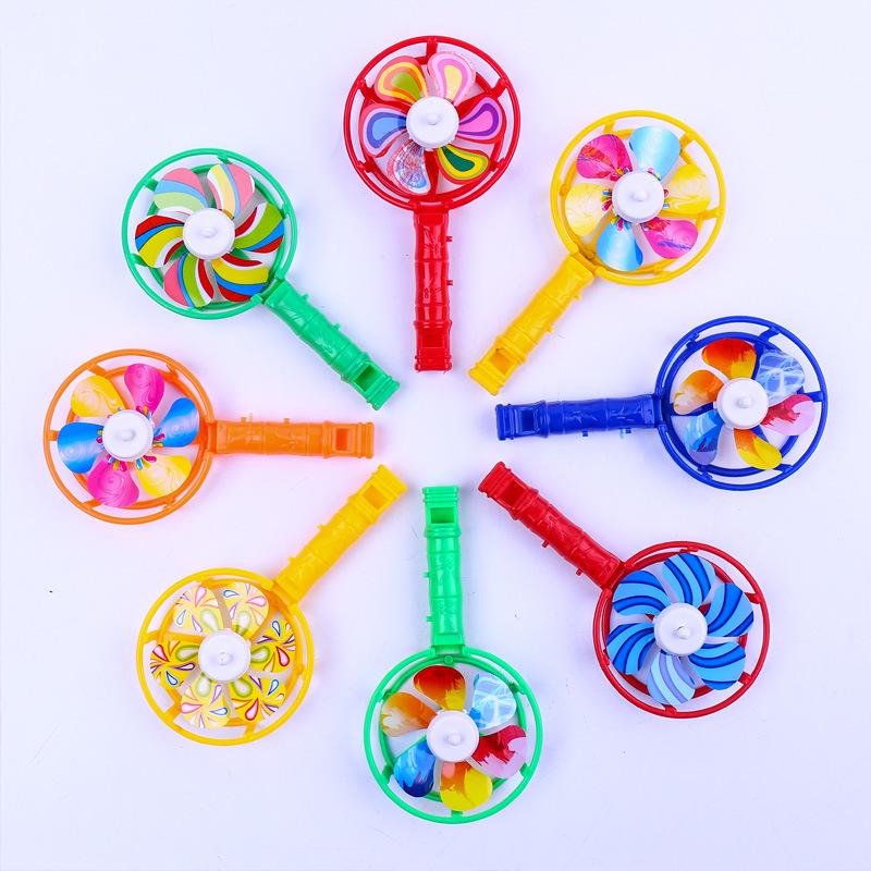 10Pcs Colorful Whistle Pinwheel Game Toy Kids Birthday Party Favors Goodies Bag Pinata Filler Christmas Back to School Gifts