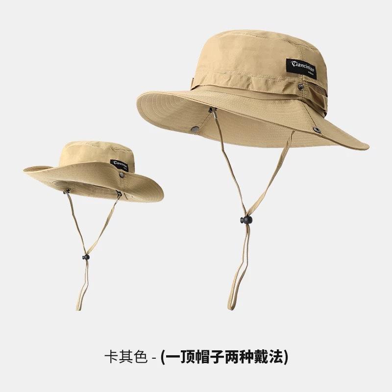 Outdoor sun hat women's new bucket hat hiking cowboy hat summer sun hat men's fishing basin hat