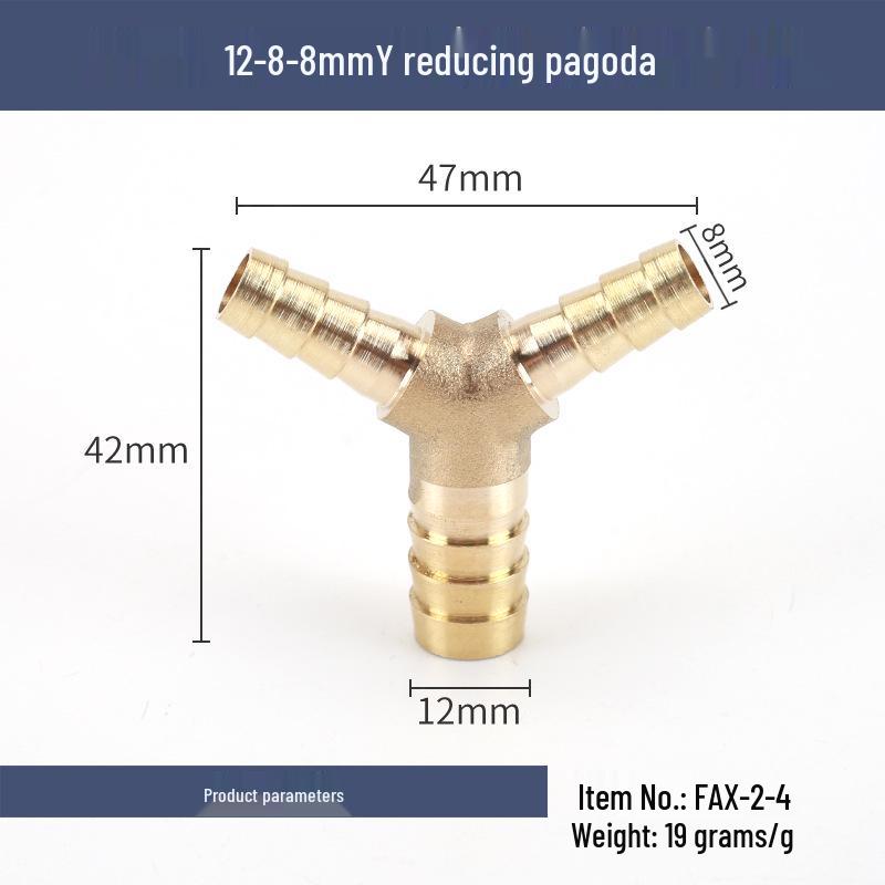 Copper Y-Type Reducing Tee Connector for Soft Water, Oil, and Air Pipes (Sizes 4, 6, 8, 10, 12)