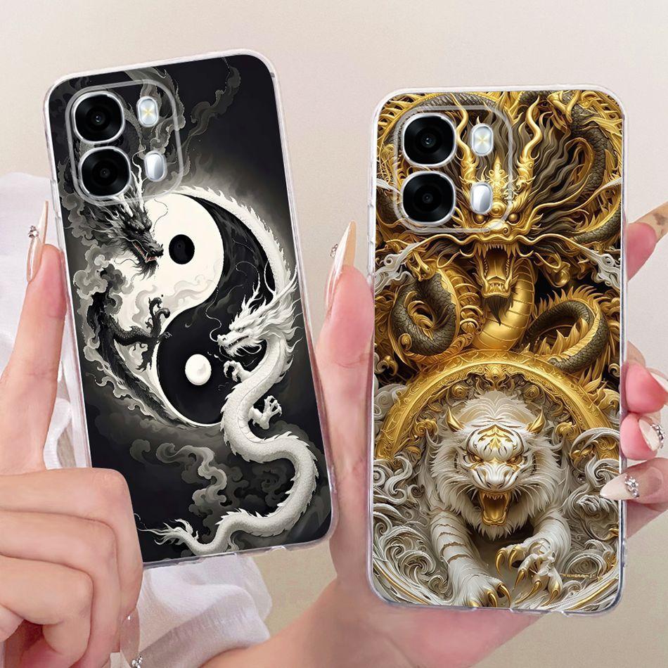 For OPPO A6s CPH2789 Cool Dragon Tiger Pattern Phone Case For Oppo A6S 5G Soft Silicone TPU Cases