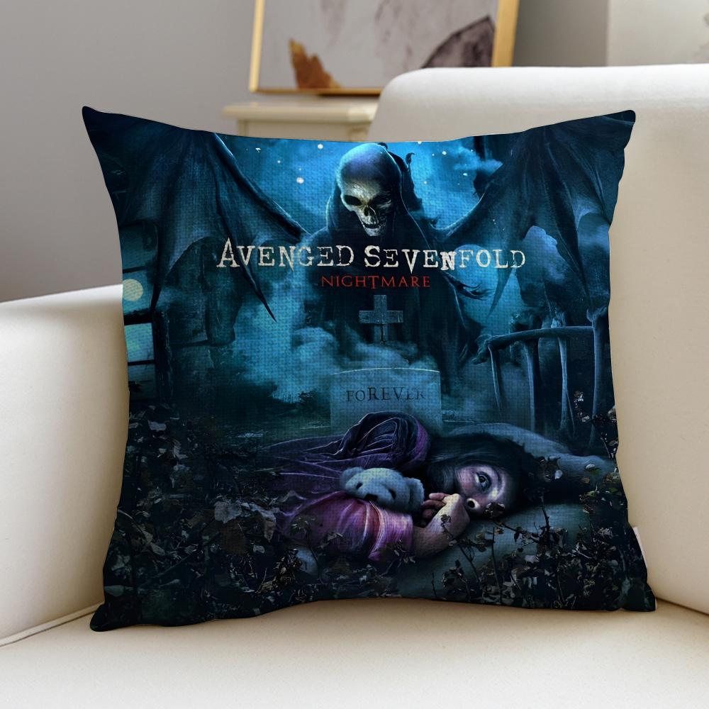 Metal AAvenged SevenfoldS Cushion Cover Breathable and skinfriendly linen pillowcase square removable and washable cushion