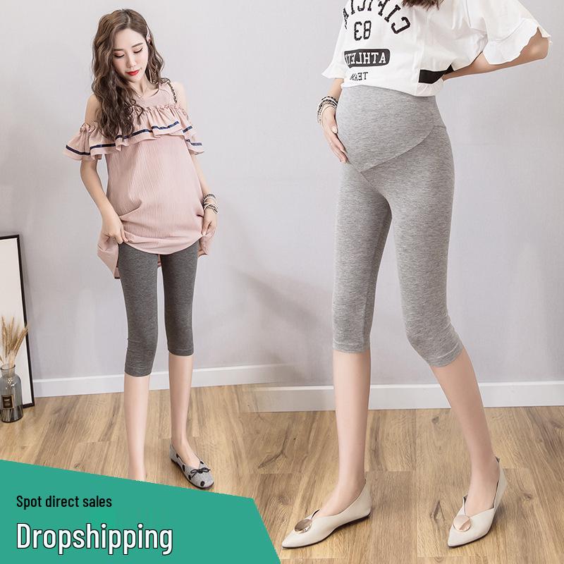 

Trendy 2023 Solid Color Adjustable High-Waisted Maternity Support Leggings for Spring and Autumn XXL 145-165 lbs