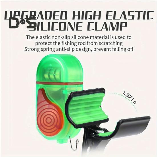 Λυχνάρι Συναγερμού Τσιμπήματος Ψαρέματος με Κλιπ 80dB Νυχτερινό Φως Ειδοποίησης Καλαμιού Ψαρέματος Παγκόσμιος Ηλεκτρονικός Δείκτης Τσιμπήματος Αισθητήρας Χτυπήματος Λυχνάρι LED Αξεσουάρ Ψαρέματος