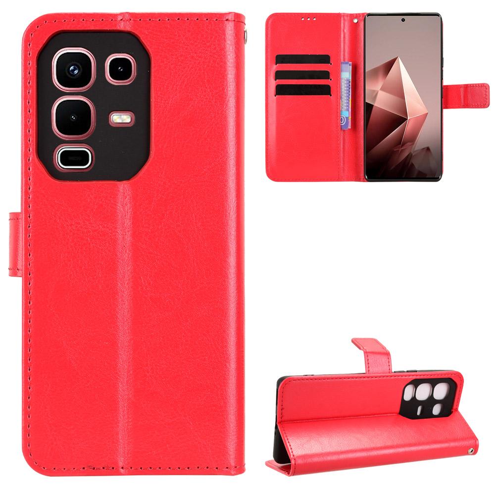 For Infinix Note 50s 5G PU Leather Case with Strap Crazy Horse Texture Phone Wallet Cover