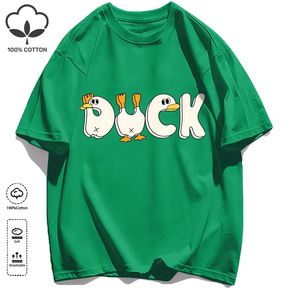 A Simple Pattern In The Shape Of A Duck Unisex T-Shirt Summer Cotton Retro Tee Fashion Loose Sportswear Unisex Basics Clothing