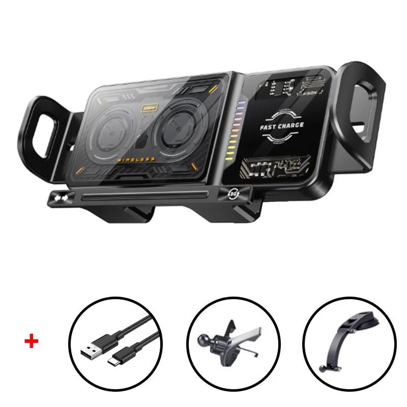 Wireless Charger Stand Air Vent/Dashboard Phone Mount Fast Charging Station For iPhone 17 Samsung Galaxy Z Fold  Z Flip 7/6/5/4