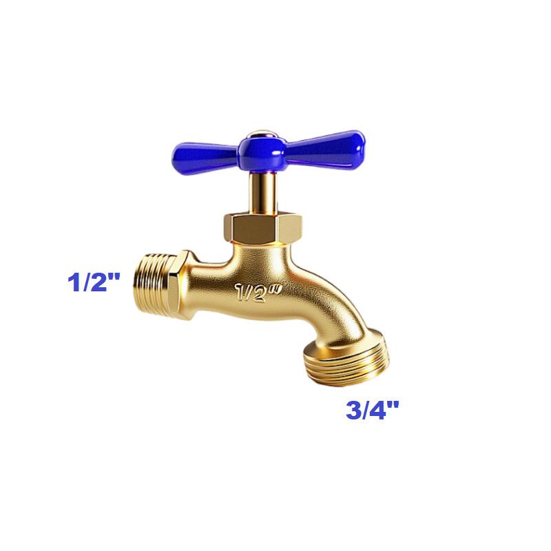 1 Piece 1/2" 3/4" Zinc Alloy Water Faucet Washing Machine Household Quick Opening Faucet Garden Hose Connector Thread Head