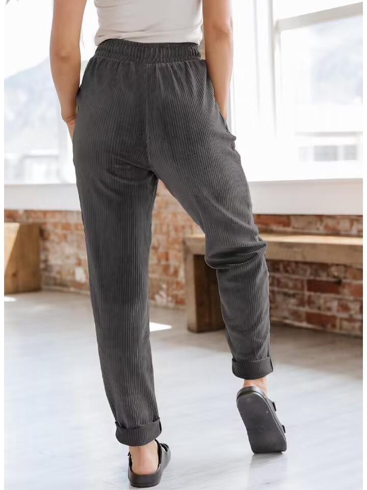 Women's Casual Corduroy Wide-Leg Pants - European and American Fashion