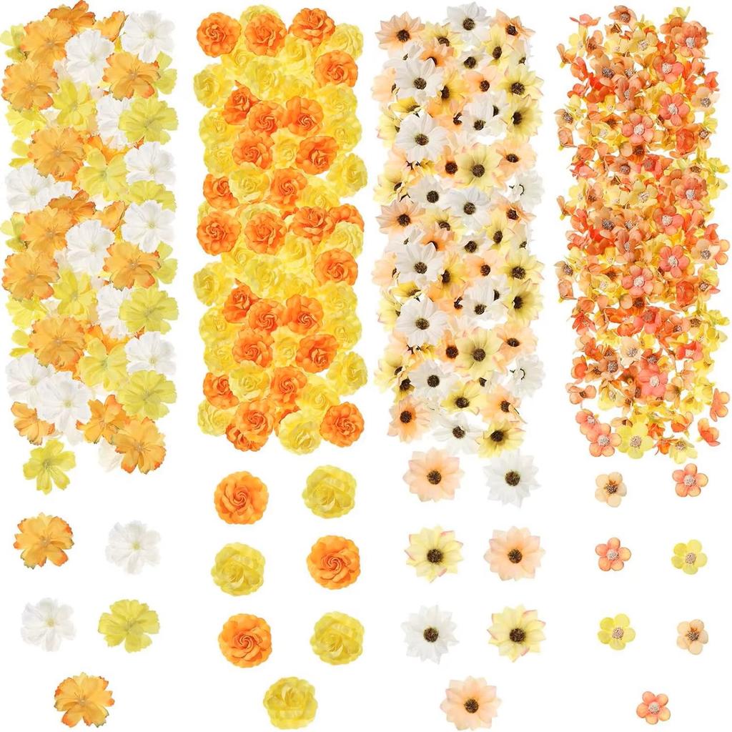 50Pcs Mix Artificial Flowers Silk Fake Flower for Home Decor Wedding Decoration DIY Party Supplies Wreath Craft Gift Accessories