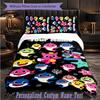 Personalized 3Pcs Bedding SetBaby Shark Custom Text Duvet Cover Pillowcase Set Bedroom Gift