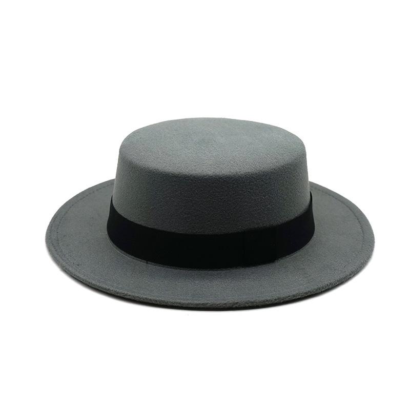 Winter Autumn Fashion Women Men Unisex Wide Brim Panama Hat Autumn Winter Gentleman Elegant Jazz Church Cap Beige Black Red