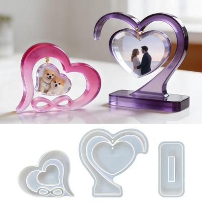 3D Picture Display Holder Heart Shape Photo Frame Mold New Picture Frame Mold Home Decor