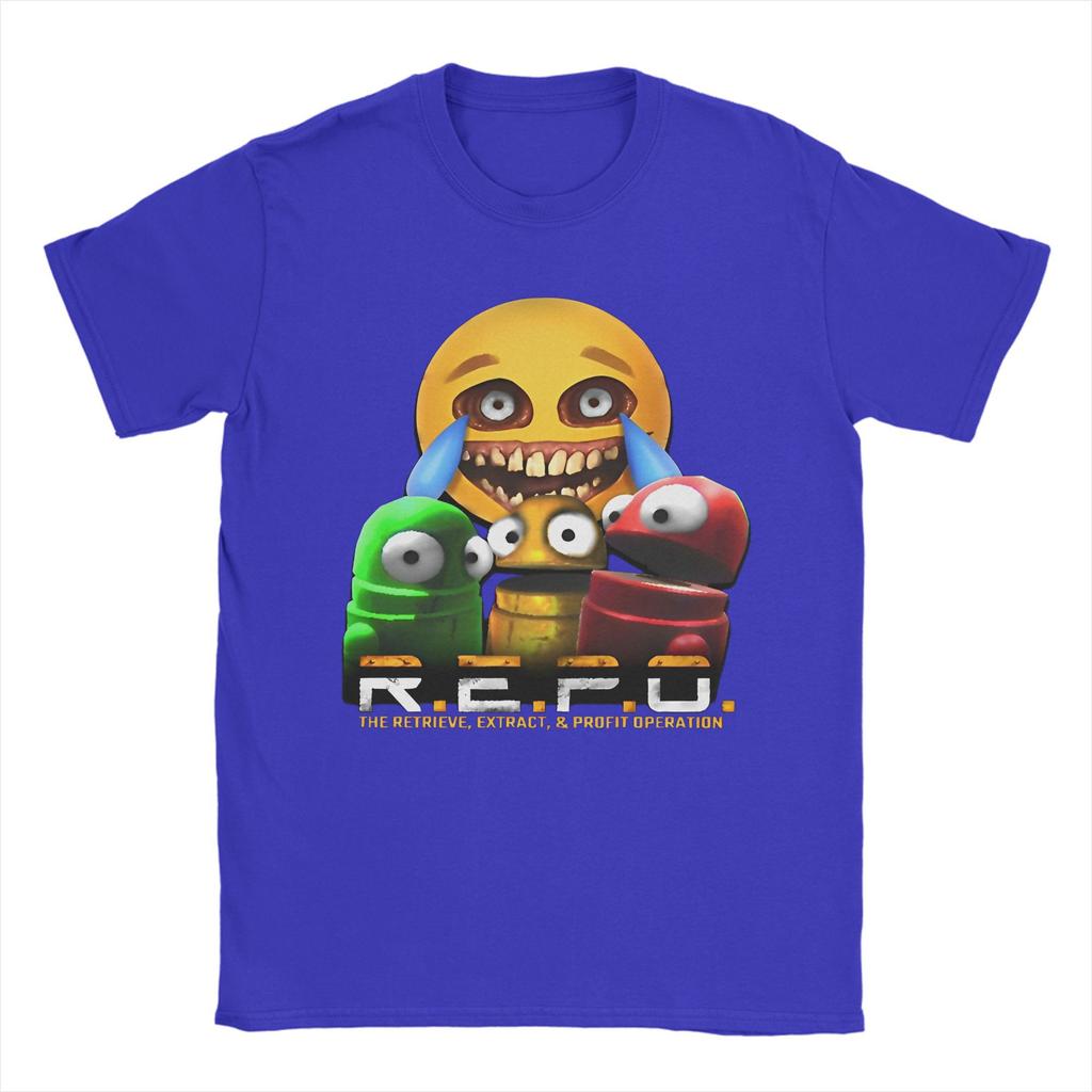 R.E.P.O Künstlerische Figuren der Inspiration T-Shirt Herren Baumwolle Vintage T-Shirt Rundhalsausschnitt Heißes Spiel Repo Roboter T-Shirts Merchandise Erwachsener