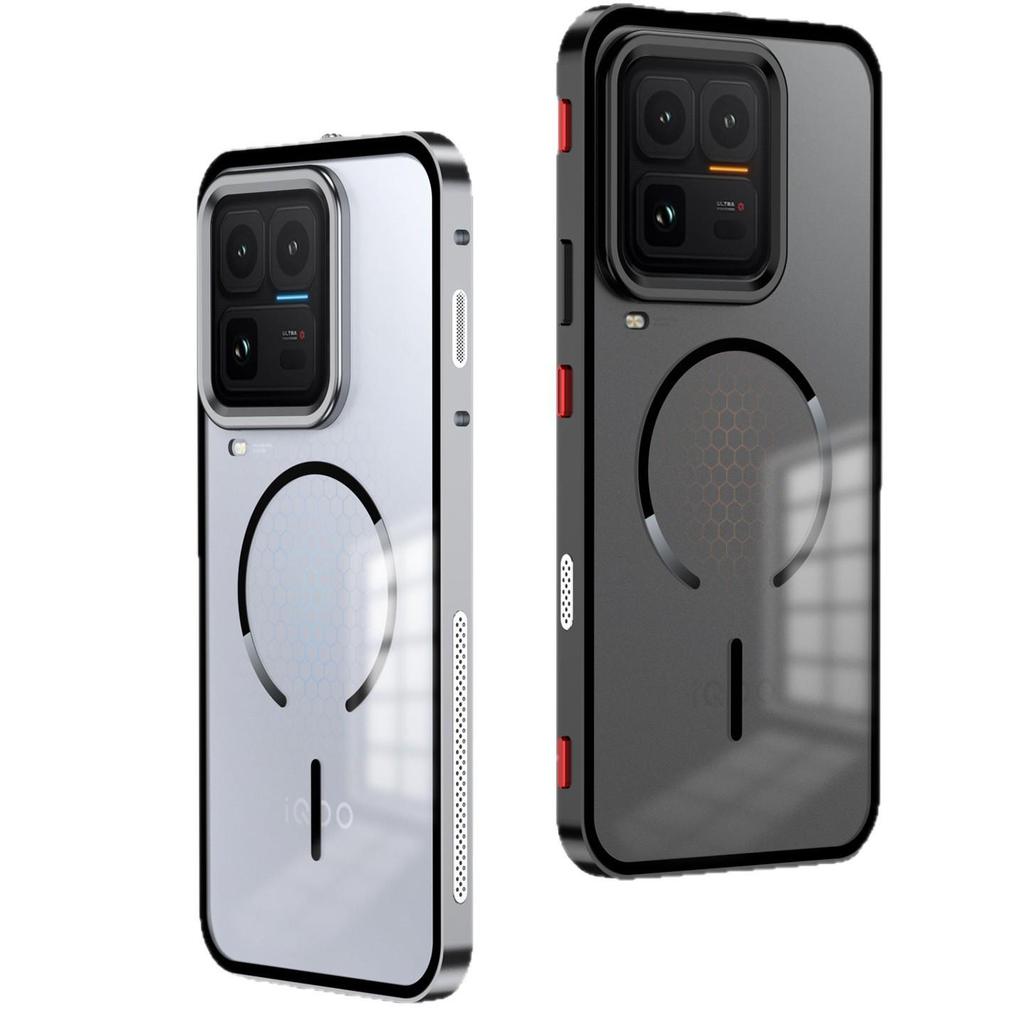 Aluminum Alloy Snap-Button Phone Case with Magnetic Back for iQOO 15 Ultra - Ideal for Cross-Border Use