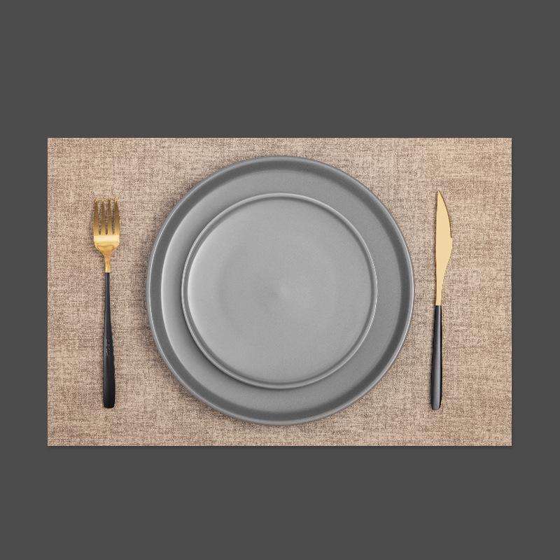 Nordic-Style Double-Sided Waterproof PVC Table Mat: Heat-Resistant, Oil-Proof, Wash-Free, Fabric Texture Dining Tablecloth