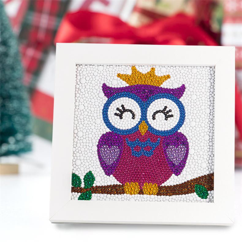 Kids Full Drill 5D Diamond Painting Kit, Cartoon Animal Handmade Diy Diamond Paste Decor Art