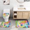 3pcs Adventure Time Pattern Flannel Nonslip Absorbent Washable Decorative Bathroom Home Toilet Seat Cover Mat