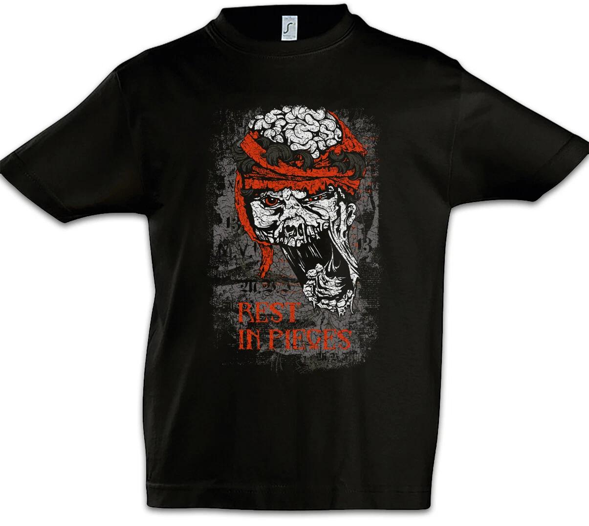 Rest In Pieces Kids Boys kids boys T-Shirt Zombies Graveyard Grim Reaper Death Skeleton 110